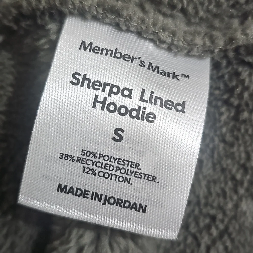 Member's Mark Men's Full-Zip Soft Fleece Sherpa Lined Hoodie Java Roast